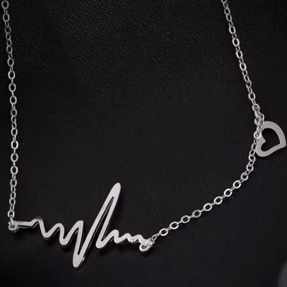 “Warrior” Heartbeat EKG Minimalist Nurse Necklace - Picture 4 of 10